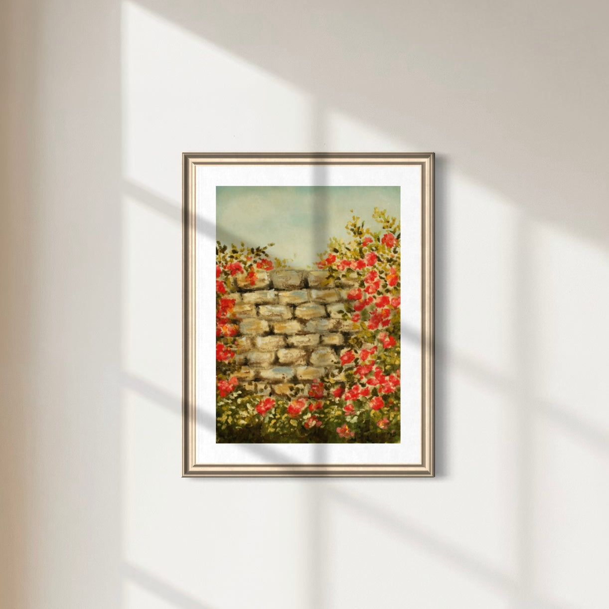 Art Print 564- Stone Wall & Roses by Natasha Prévost