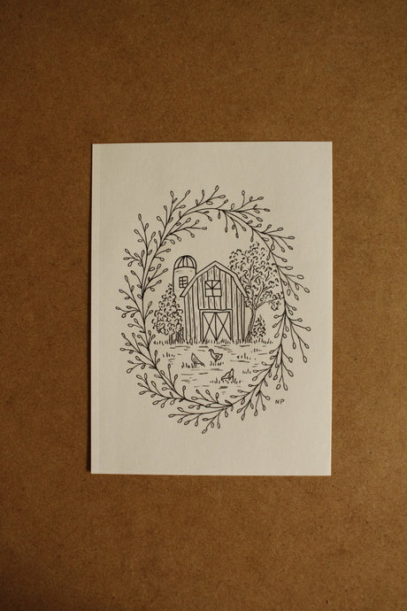 Print 453- Fermette & feuillage