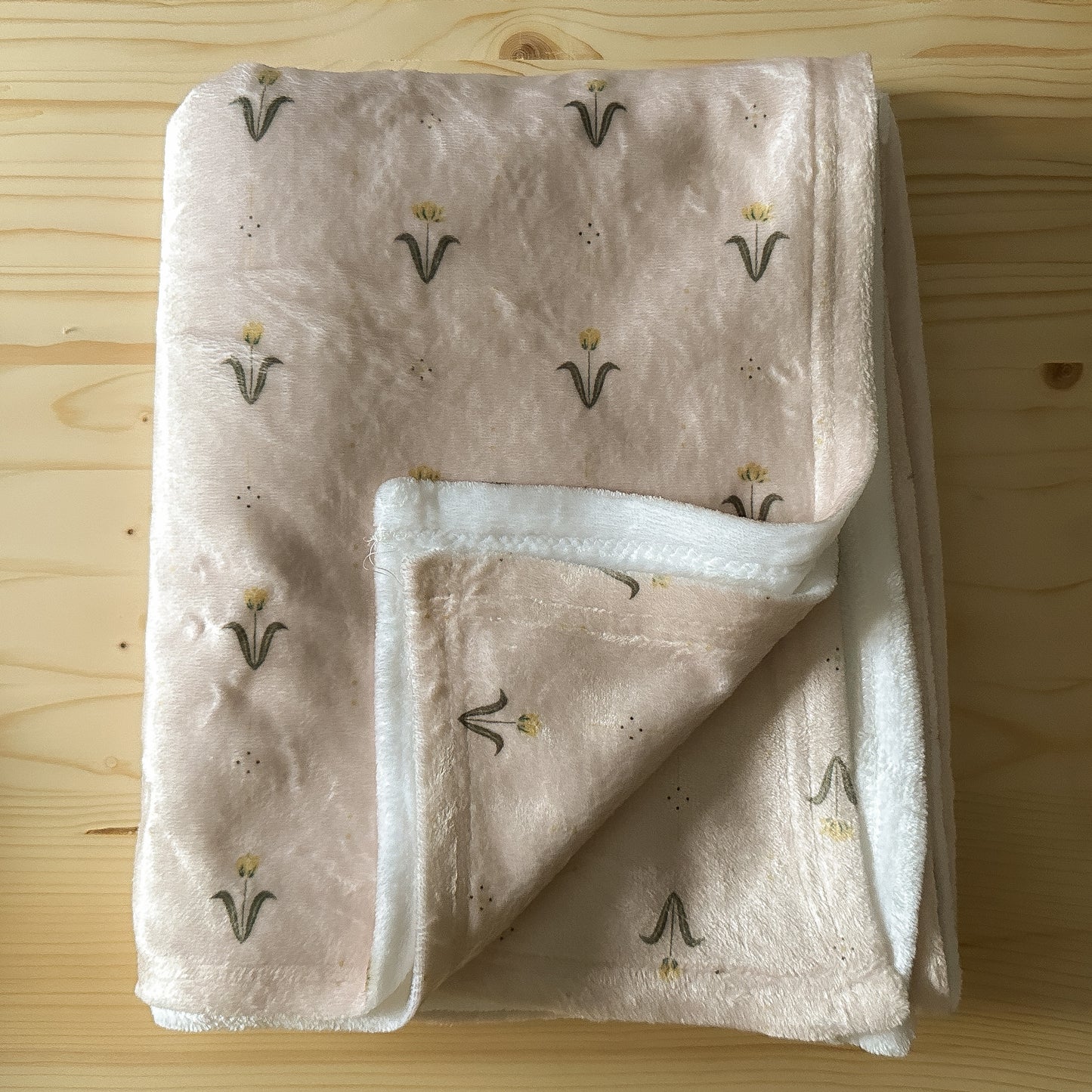 Soft Fleece Blanket - Tulips Pink Background by Natasha Prévost