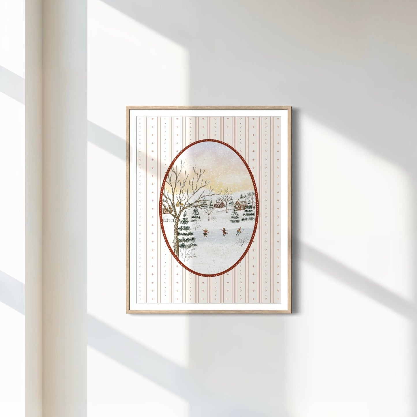 Print 524-Winter day Landscape/Oval Edition