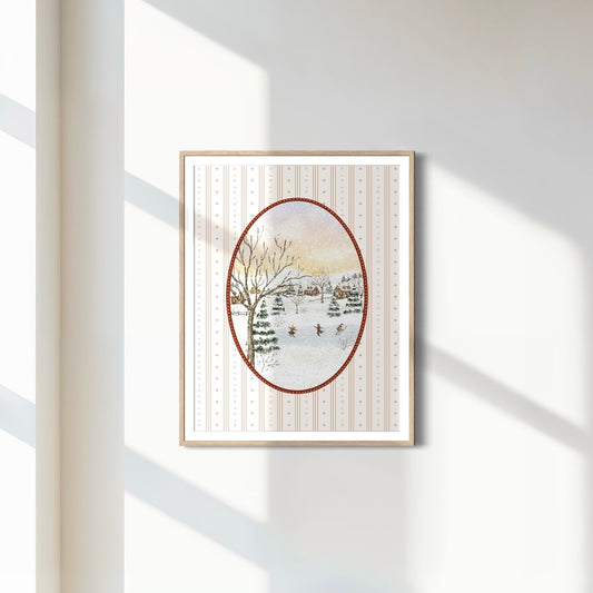 Print 524-Winter day Landscape/Oval Edition