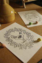 Print 452-Poule & feuillage