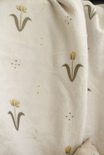 Couverture en polaire doux-Tulipes fond beige pâle