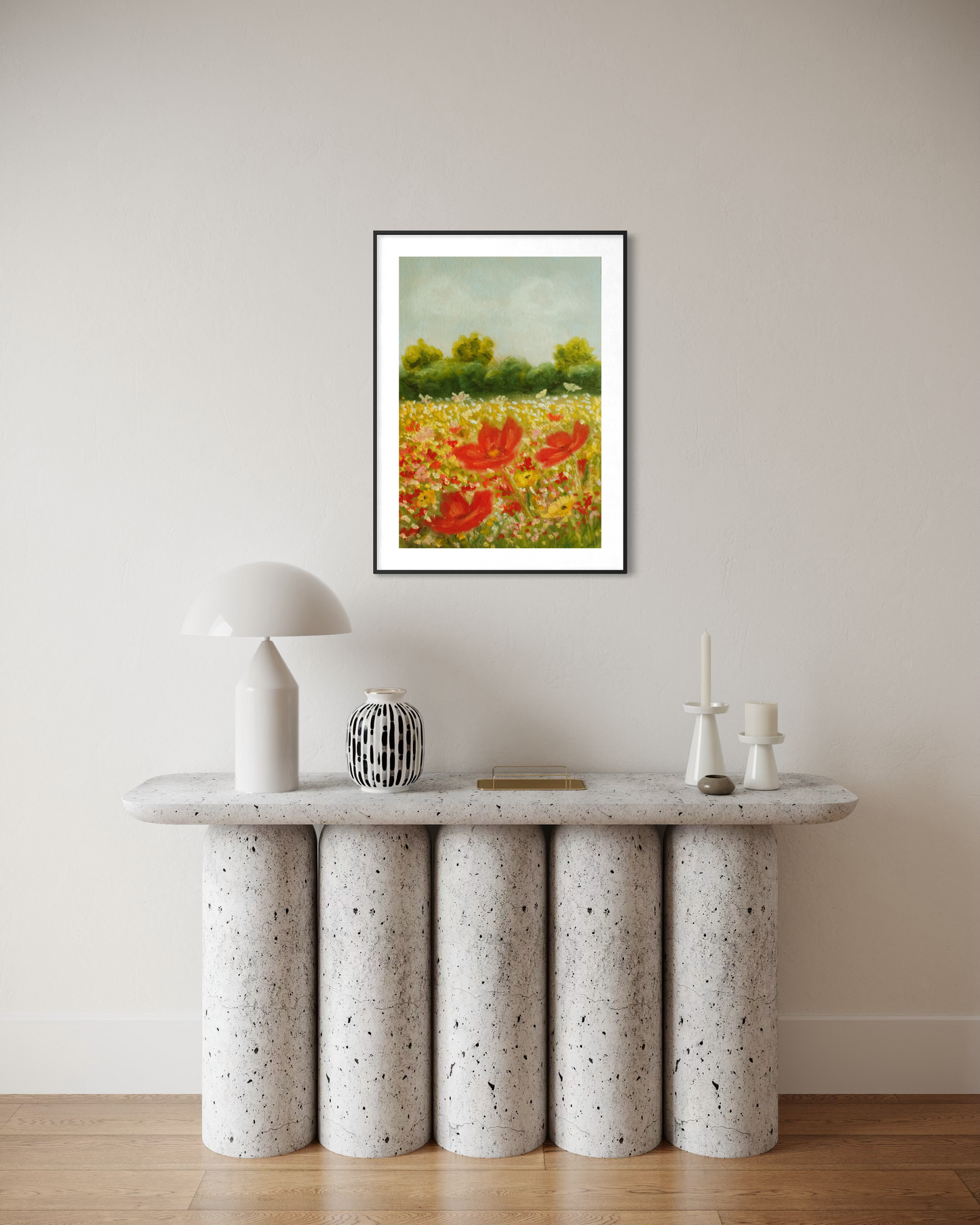 Art Print 563-Red Flower Field by Natasha Prévost