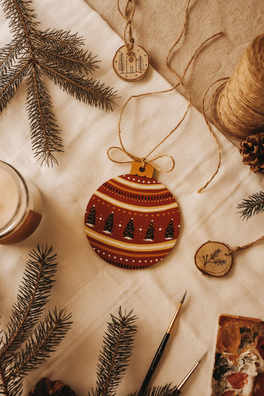 Boule décorative peinte à la main-Ornement 14