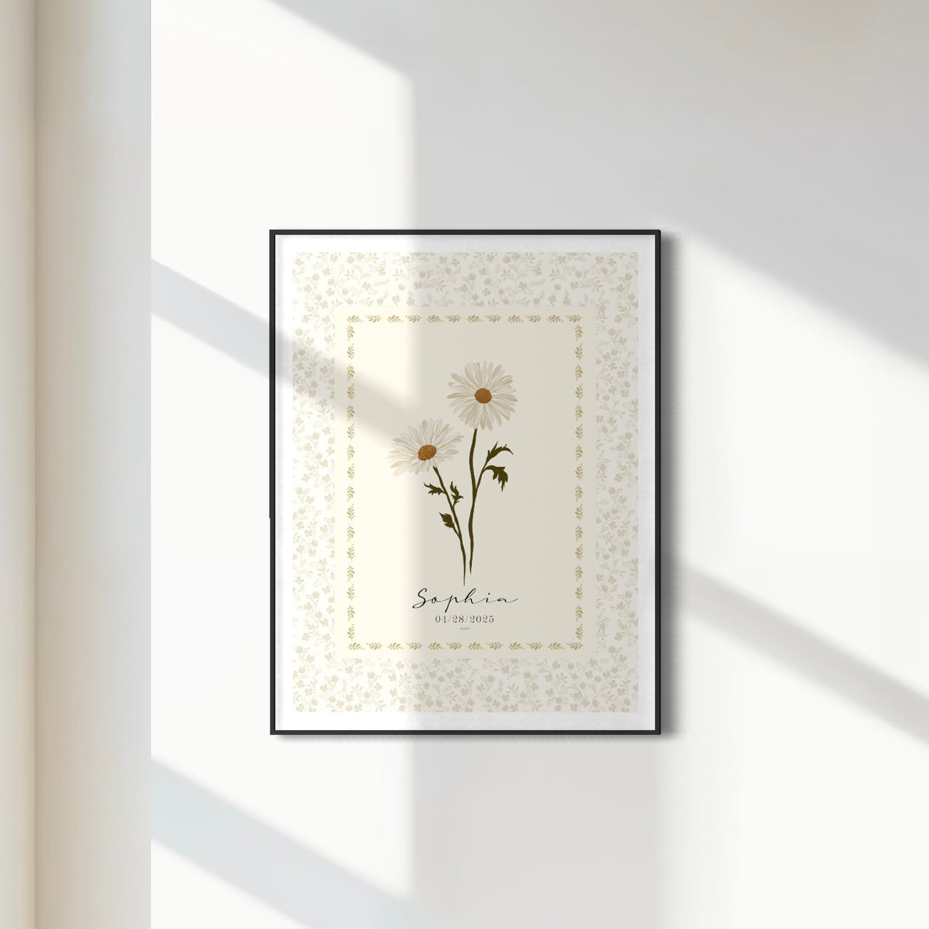 Art Print 545- Birth Flower personalized with Birthday & First Name by Natasha Prévost