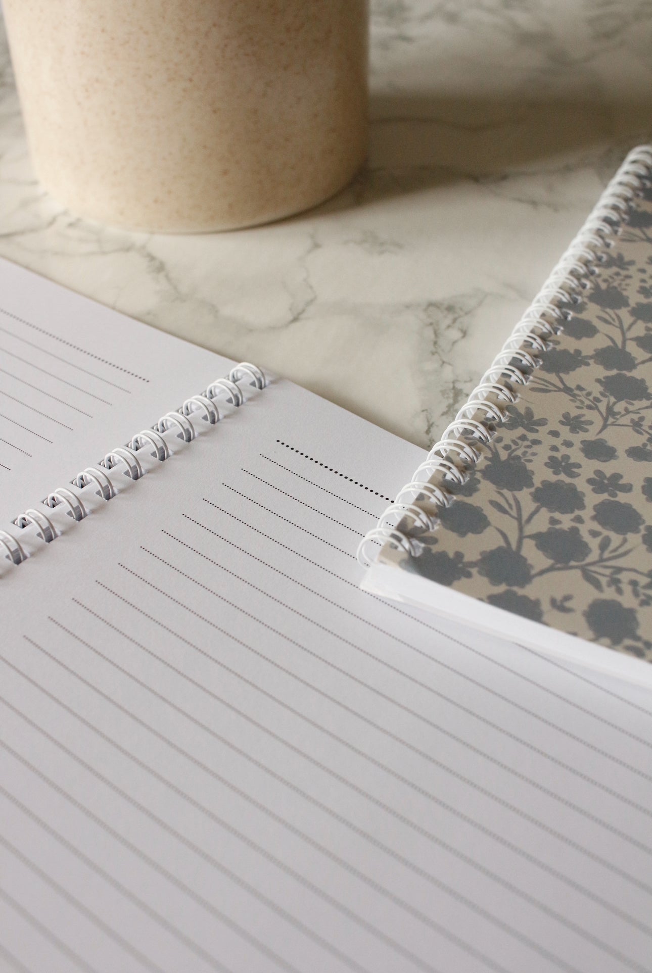 Illustrated Notebook - Flower Monochrome Blue by Natasha Prévost