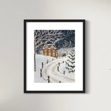 Print 391-Cozy Winter Road-Nighttime