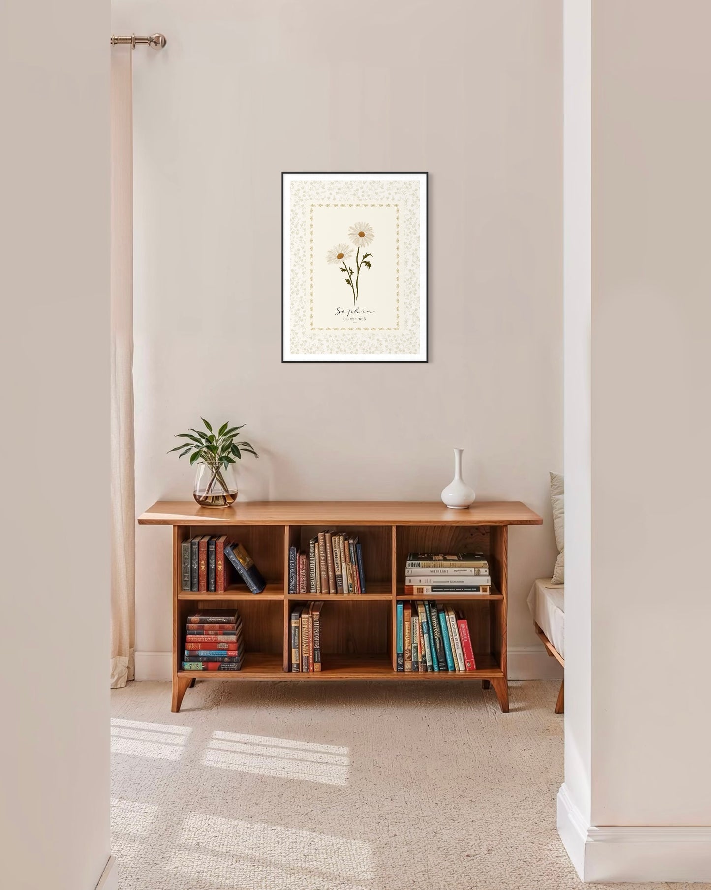 Art Print 545- Birth Flower personalized with Birthday & First Name by Natasha Prévost