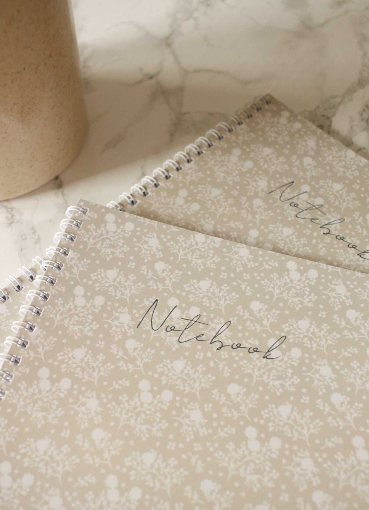 Illustrated Notebook - Flower Monochrome Beige by Natasha Prévost