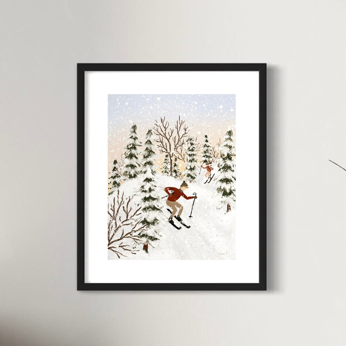 Print 388-Golden hour Skiing