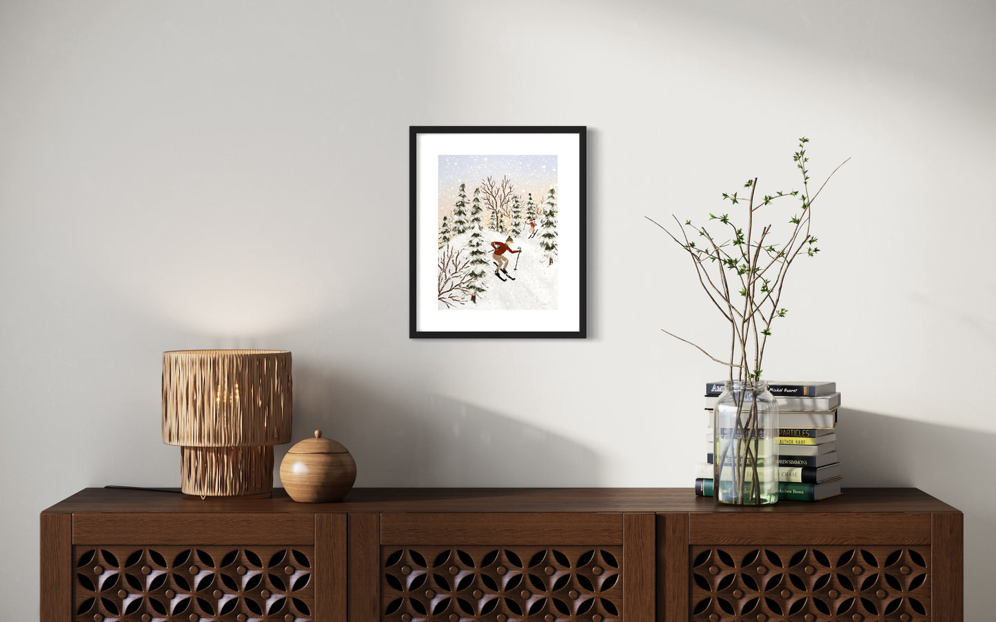 Print 388-Golden hour Skiing