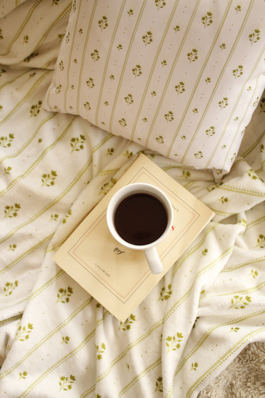 Reversible cushion-Vintage floral pattern-GREEN