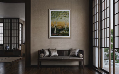 Art Print 562-Birch Trees & Flowers fields by Natasha Prévost