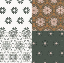 Decorative Clothesline-Flowers & Patterns-20 motifs-3”x4,5”-Ensemble A