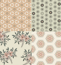 Decorative Clothesline-Flowers & Patterns-12 motifs-3”x4,5”-Ensemble C