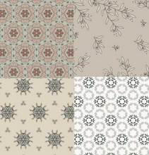 Decorative Clothesline-Flowers & Patterns-16 motifs-3”x4,5”-Ensemble B