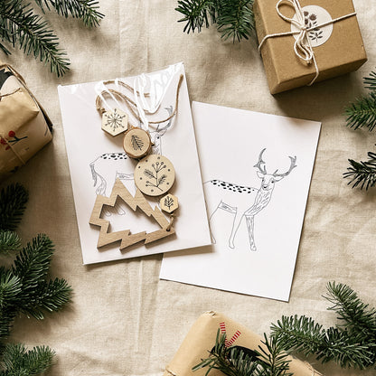 Décoration en bois-Lanière modèle sapin vide