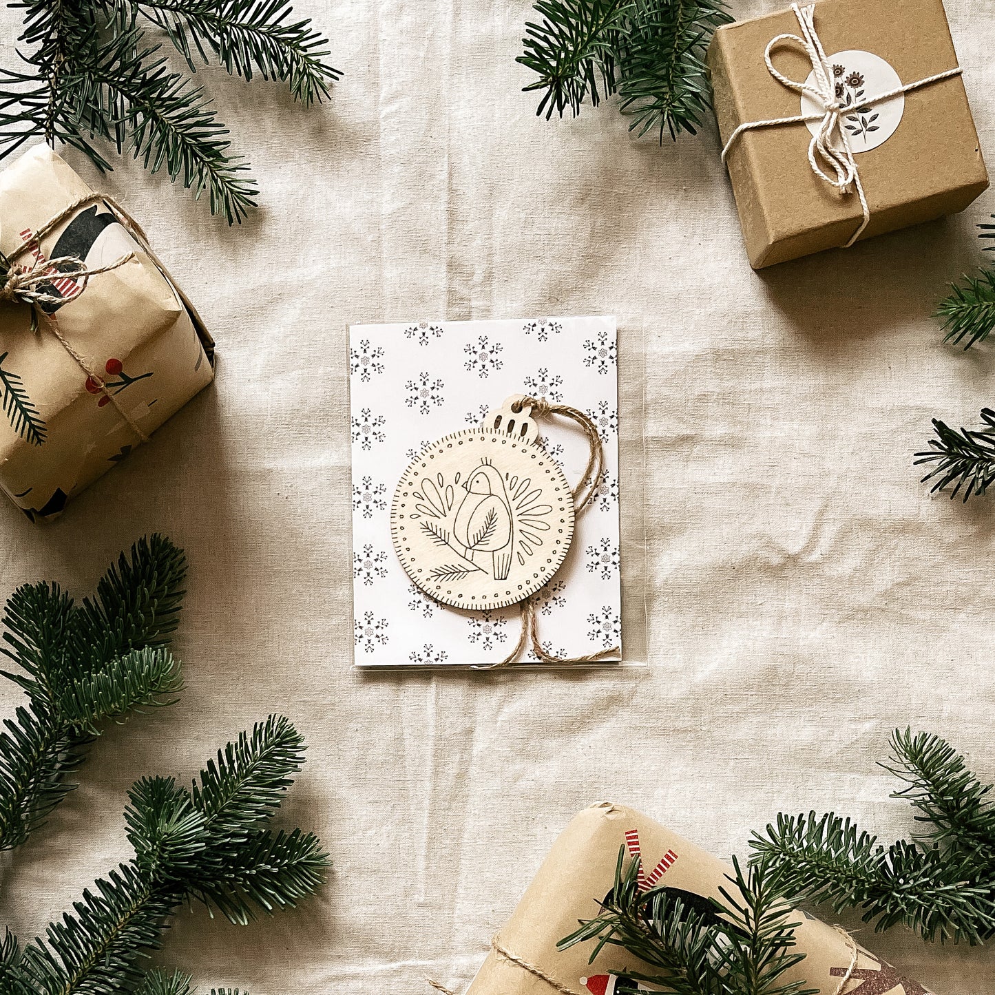 Handmade Wooden Ball Ornament - 3" - Multiple Designs