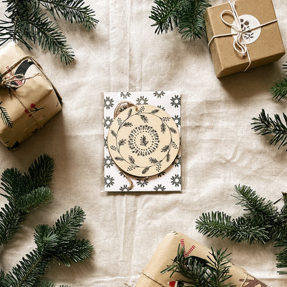 Handmade Wooden Ball Ornament - 4" - Coaster Design - Multiple Designs