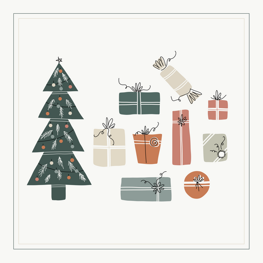 Holiday Greeting Card-5.5"x 5.5"-Under the Tree