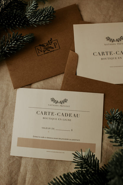 Physical Gift Card - Natasha Prévost Online Store