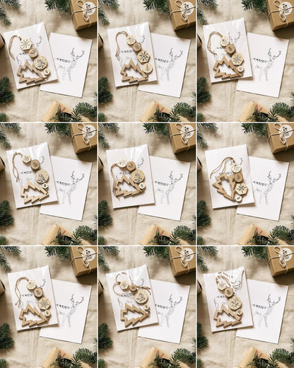 Décoration en bois-Lanière modèle sapin vide