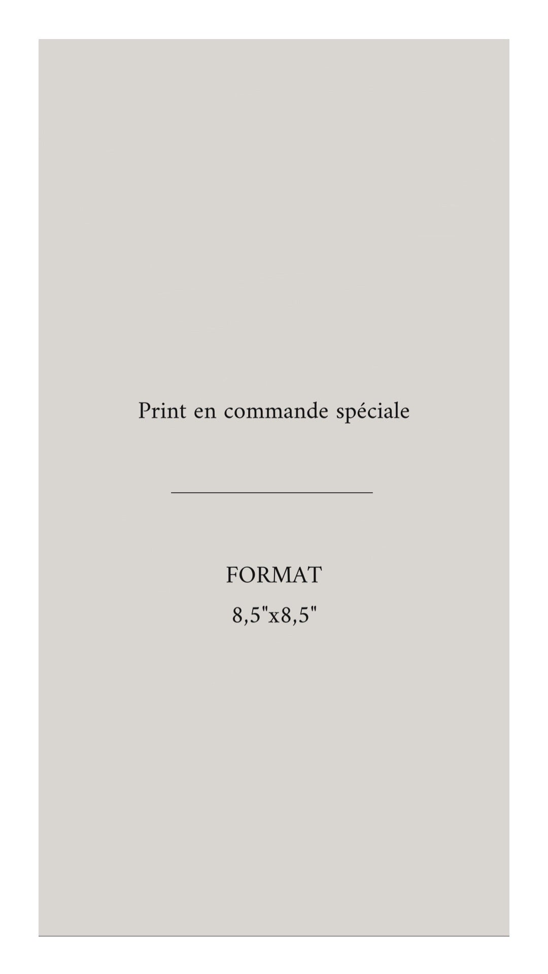 PRINT en Commande spéciale-8,5”x8,5”