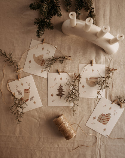 Decorative Clothesline- 4,5”x5,5”-Ensemble Festif