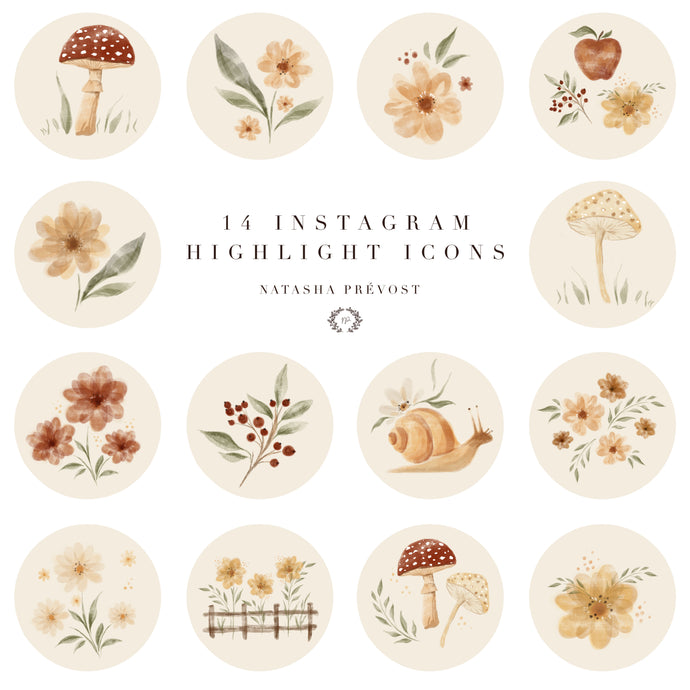 Instagram Highlight Icons-14 illustrations-Flower Fever