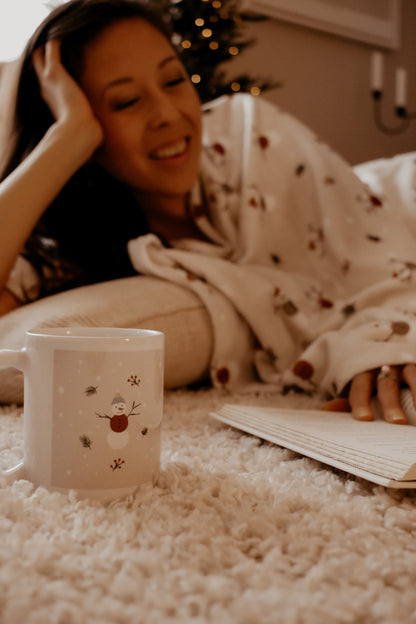 Ceramic Mug - Winter Snowmen by Natasha Prévost