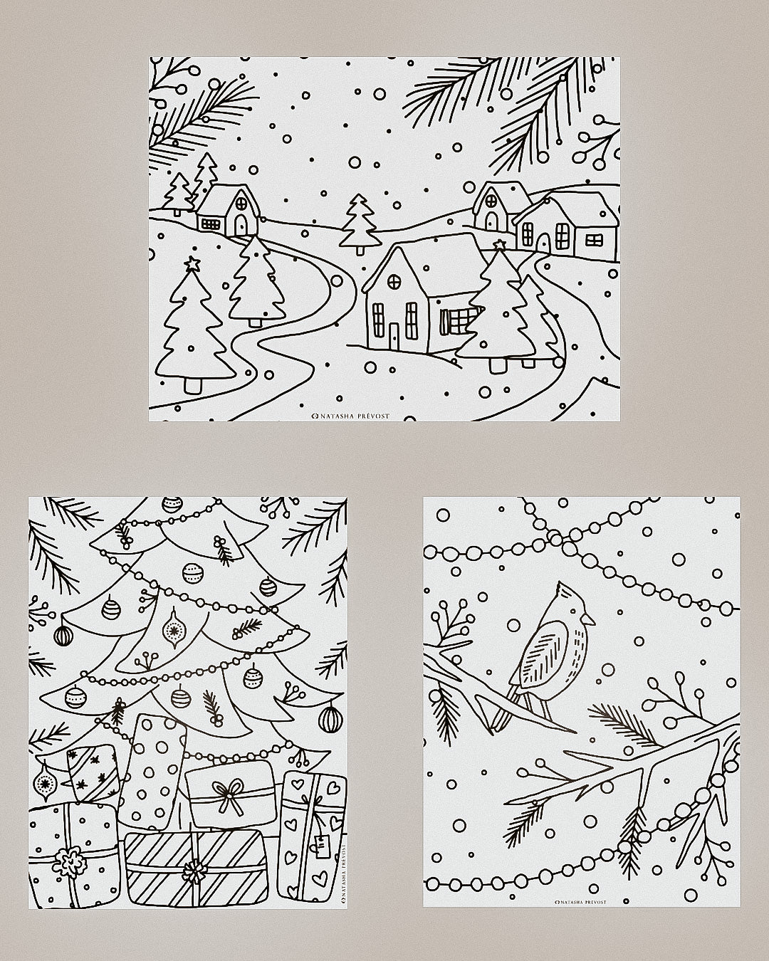 Print-Holiday Collection-Trio à colorier-Version numérique