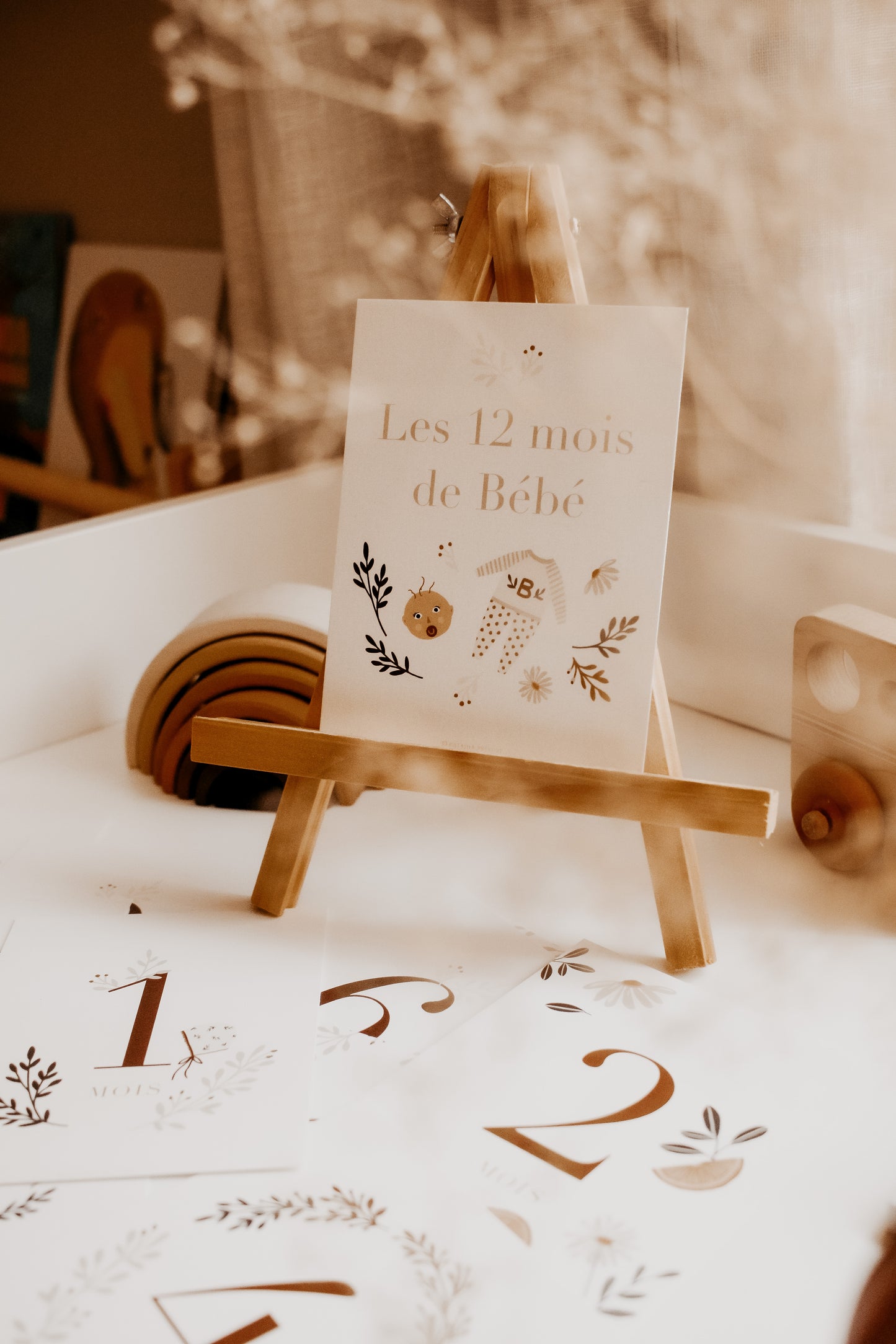 Baby's 12 Months Cards Set - 16 Cards - Unisex by Natasha Prévost