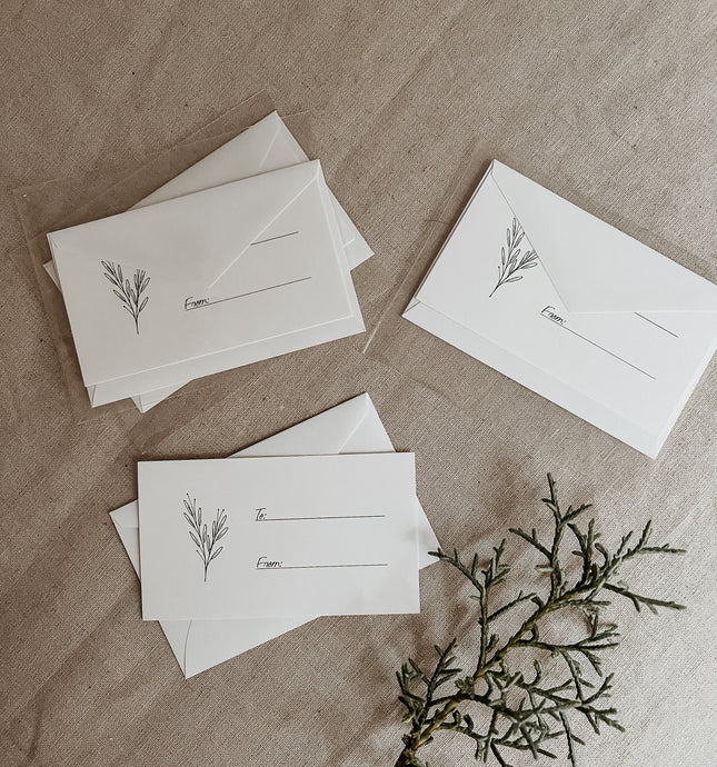 Cartes miniatures & enveloppes -(paquet de 4)-Leaf branch 1