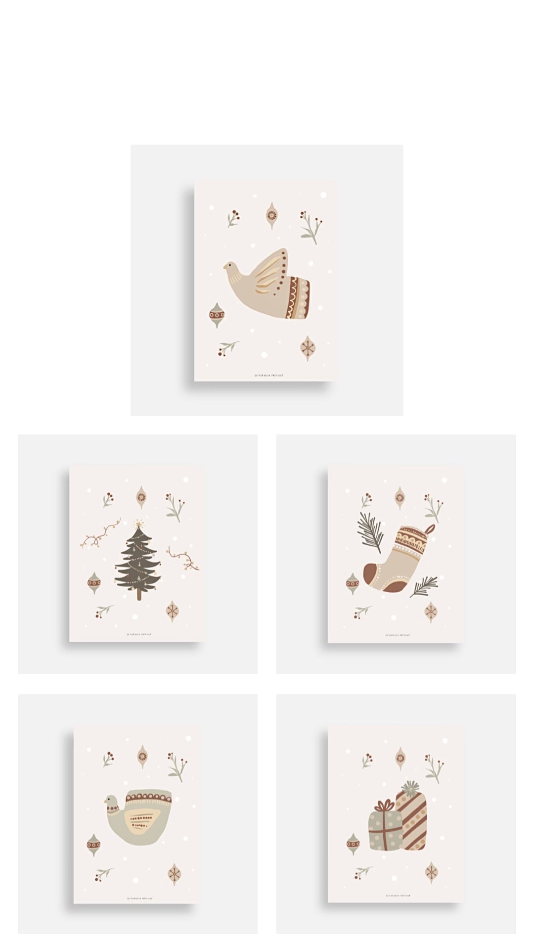 Postcards & Envelopes - Pack of 5 - Festive Set by Natasha Prévost