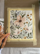 Fleurs & Baies sauvages-aquarelle originale