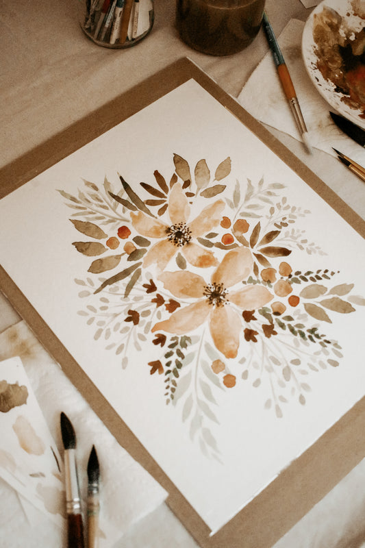 Floral Bouquet - Original Watercolor by Natasha Prévost