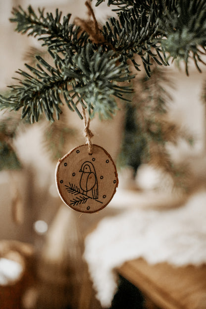 Handmade Wooden Ornaments - Set of 6