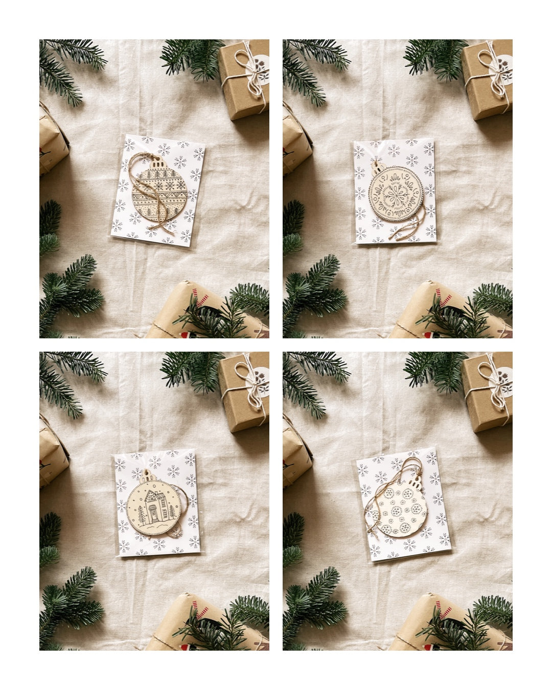 Handmade Wooden Ball Ornament - 3" - Multiple Designs