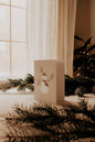 Carte de souhaits-4”x6”-Papier lin-Bonhomme de neige