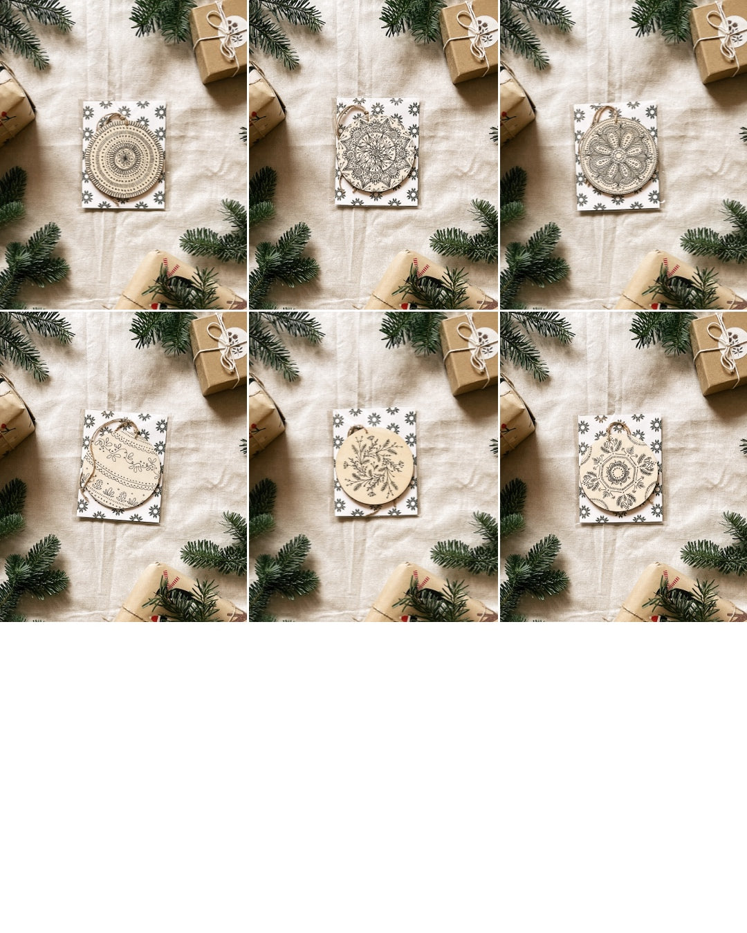 Handmade Wooden Ball Ornament - 4" - Coaster Design - Multiple Designs