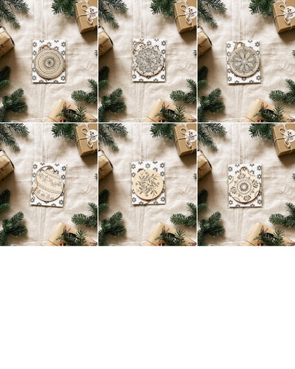 Handmade Wooden Ball Ornament - 4" - Coaster Design - Multiple Designs