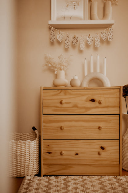 Banner with Illustrated Cardboard & Wooden Rings - 9 Pieces - Pattern 3 by Natasha Prévost