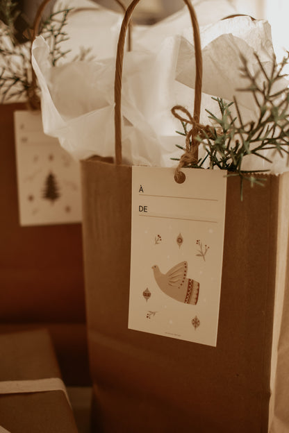 Gift Tags - Pack of 6 - Festive Set by Natasha Prévost