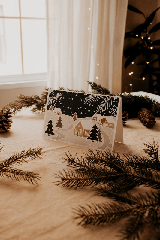 Carte de souhaits-5”x7”-Winter Evening