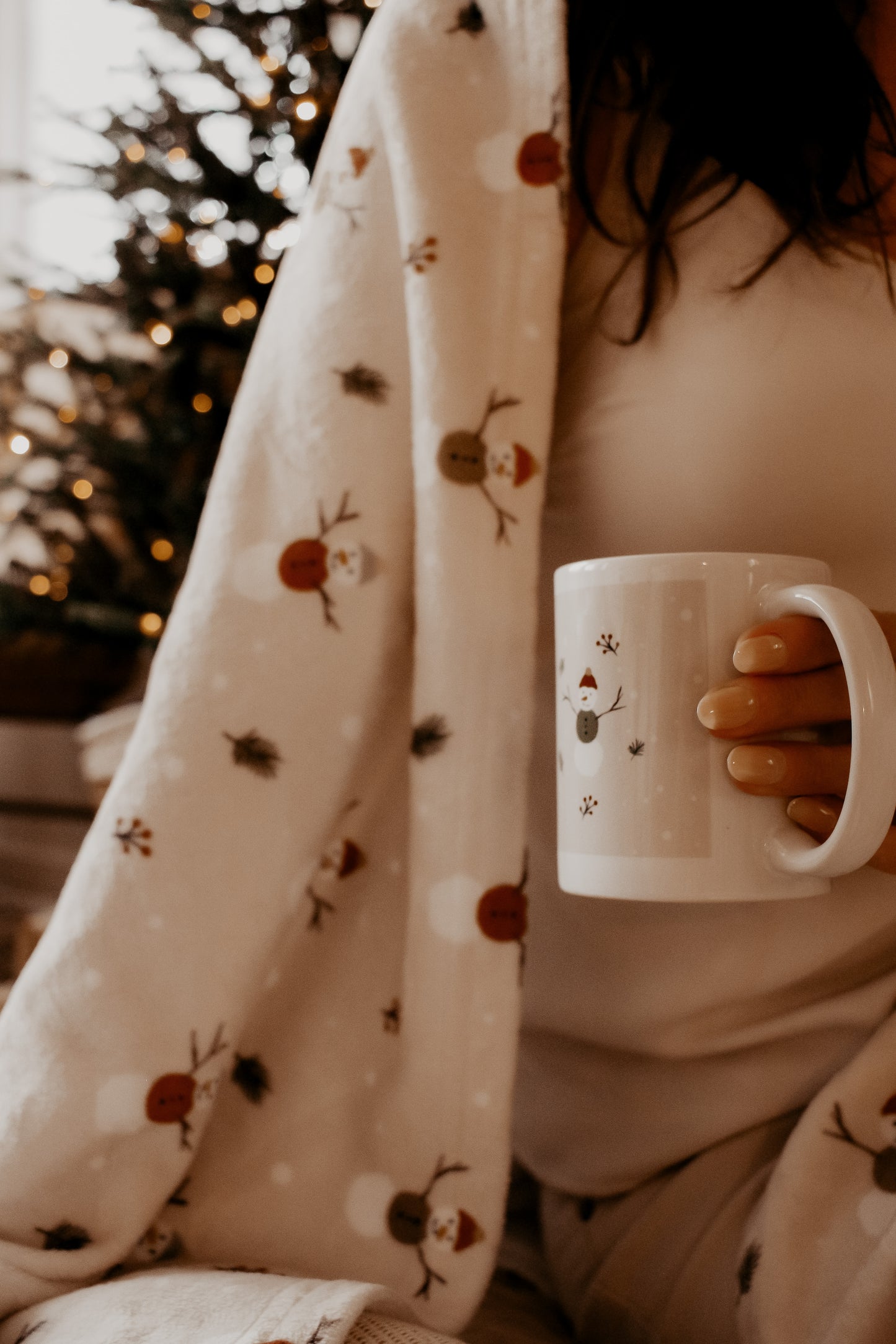 Ceramic Mug - Winter Snowmen by Natasha Prévost