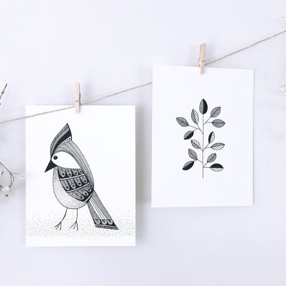 Decorative Clothesline-Four birds & leaf design