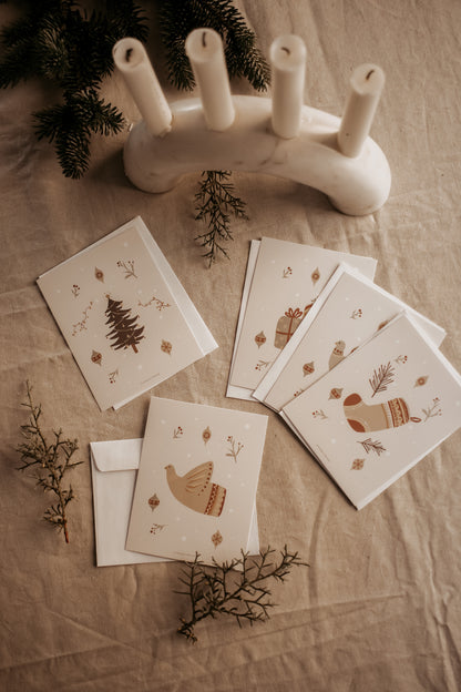 Postcards & Envelopes - Pack of 5 - Festive Set by Natasha Prévost