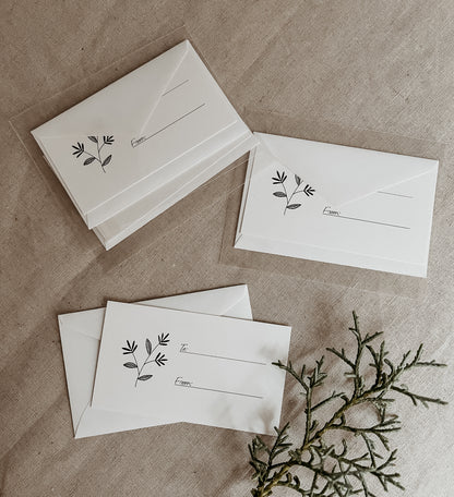 Mini Cards & Envelopes - Pack of 4 - Leaf Branch 2 by Natasha Prévost