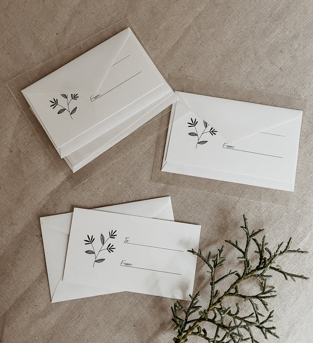 Cartes miniatures & enveloppes -(paquet de 4)-Leaf branch 2